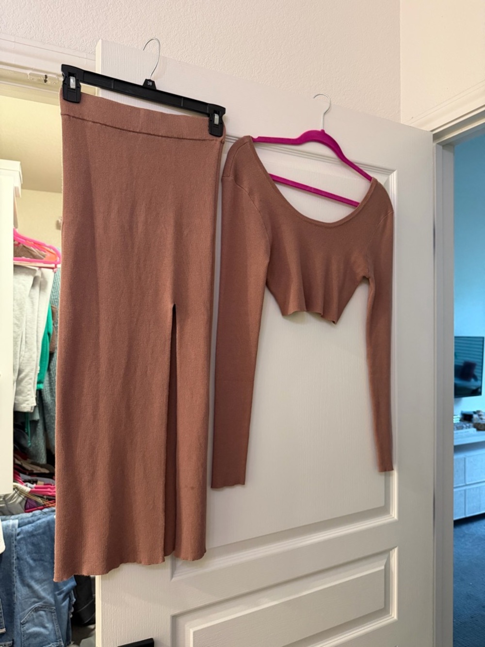 Forever 21 Taupe Ribbed Knit Set